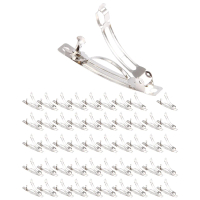 Kẹp Tóc Kẹp Tóc Pháp Bằng Kim Loại 50 Cái, Kích Thước 50Mm, Nơ Kẹp Tóc, Màu Bạc