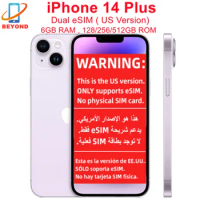 Apple iPhone 14 Plus Dual eSIM 128/256/512GB ROM 6GB RAM 6.7" Genuine Super Retina OLED Face ID NFC A15 5G 98% New Original