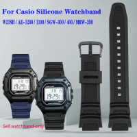 Rubber Strap for Casio AE-1200WH AQ-S810W MRW-200H W218H SGW-300/400 for Casio AE-1000W Watch Accessories Band 18mm