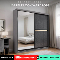 [Siap Pasang] Almari 8/6/5 x 8ft Marble Look ~ Almari Baju ~ Almari Bilik ~ Wardrobe Clothes ~ Wardr