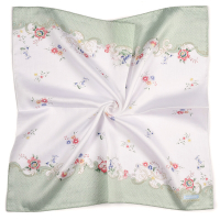 WEDGWOOD 洛可可花系列純綿帕巾領巾-綠色