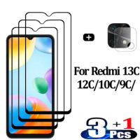 Pelicula, Front Tempered Glass For Xiaomi Redmi 13C 10C NFC Screen Protectors Redmi 12C 10 C 9C cristal templado Redmi10C protector pantalla Redmi 10A 9A verre trempé Redmi 12 C Camera Lens Film