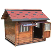 Wooden dog house villa wooden dog waterproof and rainproof outdoor