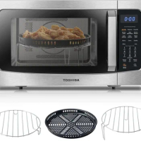 TOSHIBA 4-in-1 ML-EC42P(SS) Countertop Microwave Oven, Smart Sensor, Convection, Air Fryer Combo, Mute Function