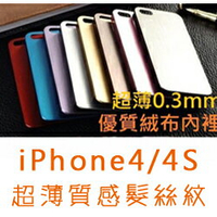 UNIPRO【i525】iPhone 4/4S  彩色鈦合金 超薄 耐刮 0.3mm 金屬拉絲 髮絲紋 手機殼 保護殼 套