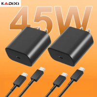 45W Super Fast Charger Type C USB C Charging Block Power Adapter Cable For Android Phone Charger Cable , Works With Samsung