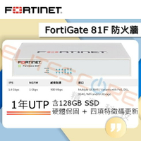 Fortinet FortiGate FG-81F 1年 Enterprise 特徵碼更新 (含128GB SSD)