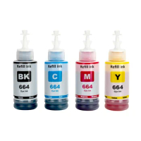 664 T664 T6641-4 Premium Compatible Bottle Refill Tintas Ink for Epson L380 L220 L130 L3060 L3110 L120 L565 L555 ET-2500 Printer