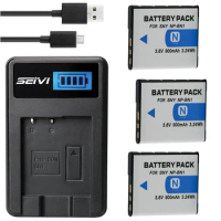 Battery + Charger for Sony Cyber-shot DSC-W710,DSC-W730, DSC-W800, DSC-W810, DSC-W830, DSC-J20, DSC-T99, DSC-T110 Digital Camera