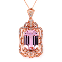 【BRILLMOND JEWELRY】紅粉17-18克拉天然孔賽石墜(17-18克拉天然孔賽石)