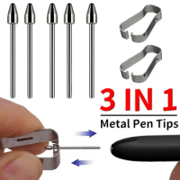 Metal Replacable Touch Stylus Tip Nib with Clip for Samsung Galaxy Note20 10 Tab S6 Lite T860 T865 S7 S8 Series S Pen Accessory