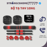Tạ Tay Nam Nữ PVC 4 in 1 Kết Hợp Tạ Đòn Đẩy 10kg , Tập Gym , Tập Tay , Tập Chân ,Tập Ngực tiện