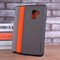 Case for Samsung galaxy A8 2018 A8 Plus 2018 Luxury textile Leather skin soft TPU hard PC phone cover for Samsung A8 2018 case
