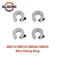 4PCS Guide Rail Retaining Ring SBR10 SBR16 SBR20 SBR25 Limit Fixing Ring 10mm 16mm 20mm 25mm Stop Collar Aluminium Alloy CNC