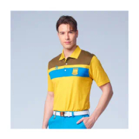 【Jack Nicklaus 金熊】GOLF男款純棉雙配色高爾夫球衫/POLO衫(黃色)