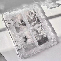 Transparent Water Ripple Card Album, A5 Loose-Leaf, Four-Grid, Three-Inch Idol PET Material, Small S