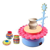 Sunflower Pottery Wheel - DIY Air Dry Sculpting Clay And Craft Paint Kit Electric Ceramic Wheel Machine With 2 Clay