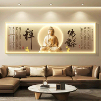 KOKOPAINTING Lukisan Porcelain Diamond 5D Kristal LED Panjang Horizontal Motif Buddha Siddhartha Gau