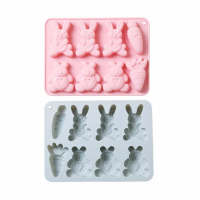 【美倫美】八連可愛小兔矽膠模具(烘焙 蛋糕 巧克力 冰磚 造型模具 手作 DIY)