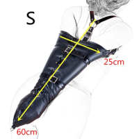 SM Bondage Arm/Leg Binder,Behind Back Straight Jacket,Leather Over Shoulder ArmBinder Restraint Slave Lockable Glove Ankle Cuff