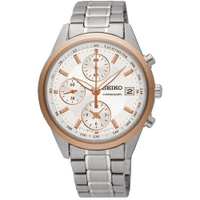 seiko SK037精工錶 CS-A 7T92-0VB0KS(SNDV56P1) 浪漫時光三眼計時腕錶 / 玫瑰金 35.7mmmm｜樂天全館特惠中★指定刷卡回饋10%