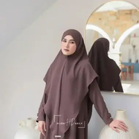 HIJRA STORIES - Abaya Set Hijab Bandana Khimar Gamis Set Hijab Alma Series 2 [FREE GIFT] Macchiato,L