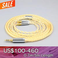 8 Core 99% 7n Pure Silver 24k Gold Plated Earphone Cable For Audio Technica ATH-AP2000Ti ATH-WP900 L5000 ATH-AWKT f ATH-AWAS