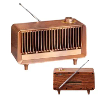 Vintage FM Radios Classic Vintage Retro Style Wood Radio Portable Wireless Speakers With Crystal Clear Sound FM Radio For Home