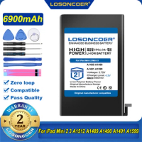 100% Original LOSONCOER 6900mAh Tablet Battery For APPLE iPad Mini 2 3 Mini2 Mini3 A1512 A1489 A1490 A1491 A1599