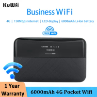 KuWfi 6000mAh 4G Wifi Router 150Mbps Outdoor Hotspot Pocket Wifi LTE Router Portable Modem Sim Card Slot Wireless Mini Router