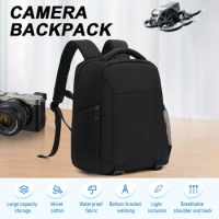 Camera Backpack Storager Bag Side Open Available for Laptop w Flexible Dividers for Canon/Nikon/Sony/Lens/Tripod/Water Bottle