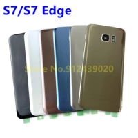 For Samsung Galaxy S7 G930F S7 EDGE G935F Back Glass Cover Battery Rear Door Case Housing With Camera Lens S7 Edge Back Glass