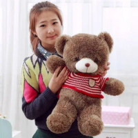 60cm teddy bear plush toy red stripes sweater bear doll girlfriend gift w4134