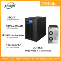 Online UPS 3 Phase In to 1 Phase Out Tower 15KVA/12KW 192Vdc External Battery Pure Sine Wave Online UPS