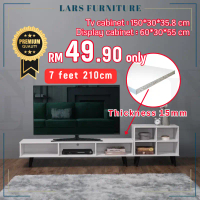 LarsFurniture Modern Design 7 Feet TV cabinet + Display Cabinet/ 7 Kaki Kabinet Tv/210cm Almari TV/