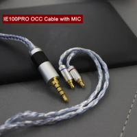 ie100pro cable with mic 24 Core Earphones Upgrade Silver Plated OCC Audio Cable For ie400pro ie500pro 2.5mm blance 4.4mm