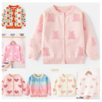 (Hàng cao cấp 0-8 tuổi) Áo cardigan cho bé gái áo khoác len lông thỏ dày dặn phong cách Hàn Quốc cực