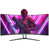 Top 35 inch 3440*1440 resolution curved screen free sync 21:9 ultra wide band fish screen 4K gaming monitor 120HZ