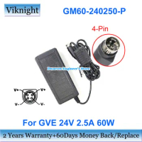 Genuine GVE Power Supply GM60-240275-F AC/DC Adapter 24V 2.75A US Plug  Charger