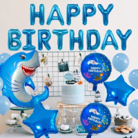 Disney Shark Crab Dolphin Sea Lion Baby Birthday Party Decoration Aluminum Film Balloon Set