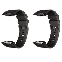 New 2X Silicone Watchband Strap For Samsung Galaxy Gear Fit2 Pro Watch Band For Samsung Gear Fit 2 SM-R360-Black