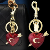 New Creative Two-tone One Arrow Through Heart Love Letter Bag Buckle Pendant Accessories Cross-borde