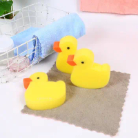 Cute Cartoon Yellow Duck Baby Kids Bath Sponge Wipe Brush Newborn Baby Body Clean Wash Tool Body Care Baby Shower Supplies