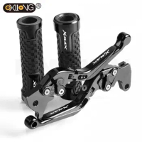 Motorcycle Aluminum Brake Clutch Levers &amp; Handlebar Grips For Yamaha XMAX 125 XMAX 200 XMAX 250 XMAX 400 2018 2019 Accessories