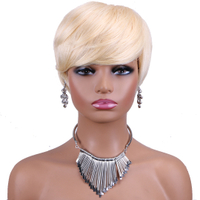 100% Human Hair Wig Full Machine Wig Short Hair Wig Cheap Human Hair Wigs For Woman Short Pixie Huma