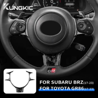 Forged Carbon Fiber Sticker For Subaru BRZ Toyota 86 2017-2023 Car Steering Wheel Center Frame Interior Trim Accessories