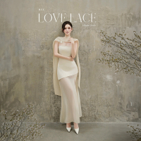 Dari Dress | Váy nữ cup ngực text chun hàn phối voan tơ H.I.U Fashion | đầm xẻ dáng dài sang trọng c