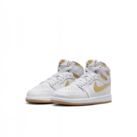 【NIKE 耐吉】運動鞋 童鞋 中童 兒童 高筒 AJ 喬丹 JORDAN 1 RETRO HIGH OG PS 白金 FD2597-107