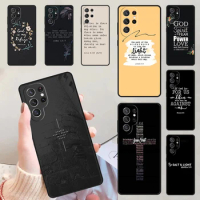 Bible Verse Christian Quote Phone Cases For Samsung Galaxy S23 S20 FE S21 S22 Ultra Note 20 S8 S9 S10 Note 10 Plus Cover