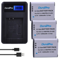 DuraPro 3pcs 1200mAh Li-50B D-LI92 Li 50B D LI92 Battery + LCD USB Charger for Olympus SP 810 800UZ u6010 u6020 u9010 SZ14